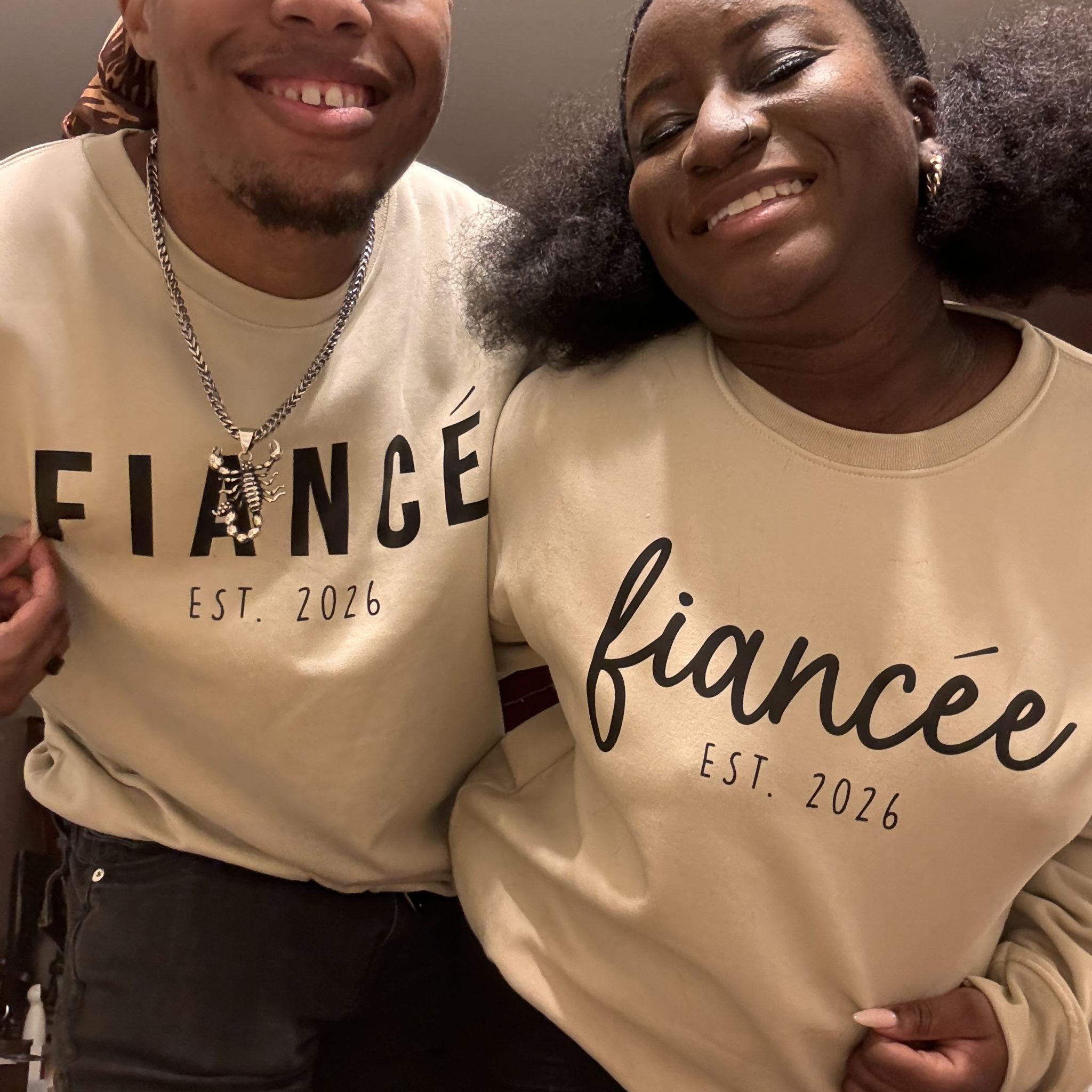 Our matching sweatshirts that have the incorrect date on them.