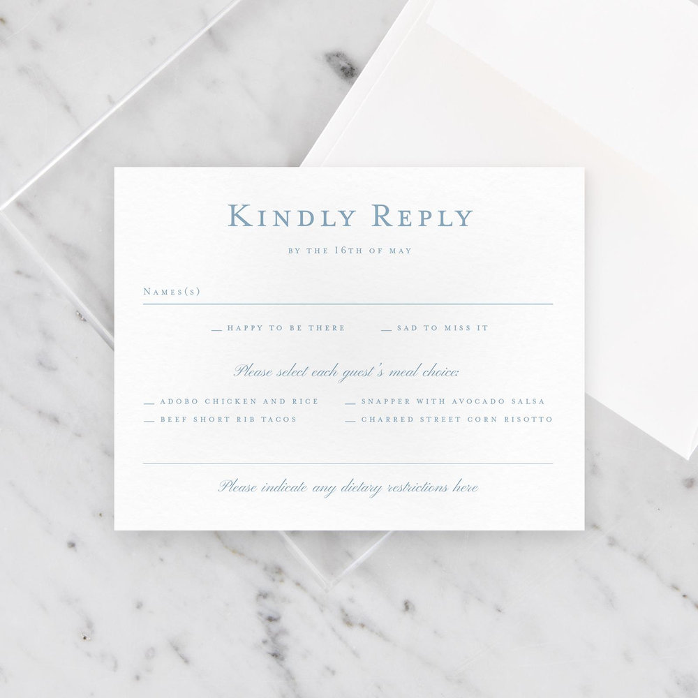 Lucca Portrait | Dusty Blue | Zola Wedding Invitations