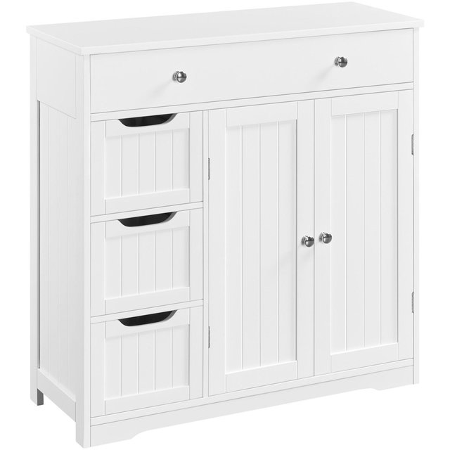 Yaheetech Free-Standing Floor Cabinet for Bathroom for Kitchen, Living Room, White