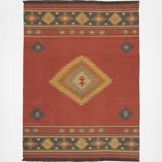 Jewel Tone Flatweave Southwest Rug