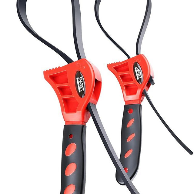 SMART JERRY - Rubber Strap Wrench Plumbing | 2-Pack Anti-Scratch Belt Wrenches for Shower Heads, Oil Filter, Pipes & Drain | Adjustable Shower Head Wrenches | Oil Filter Strap Wrench