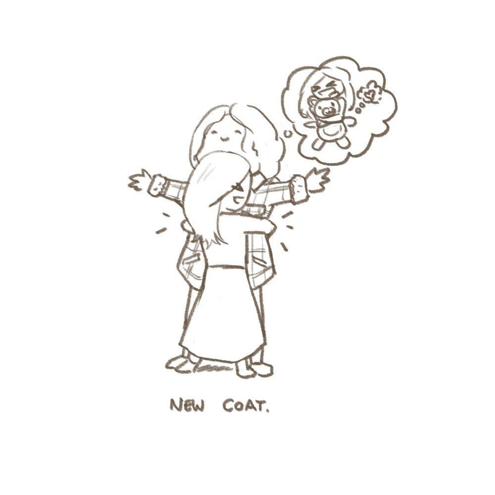A cute doodle Kat made for me to brighten my day / Un dessin fait par moi pour égayer la journée d'Edward.