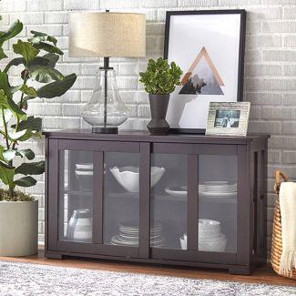 Pacific Stackable Sliding Glass Doors Cabinet Espresso - TMS