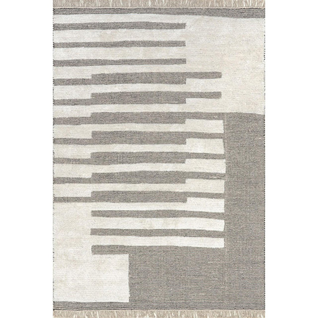 Nuloom Hyperion Tasseled Cotton and Wool Area Rug, 8' x 10', Ivory
