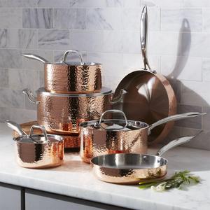 Fleischer and Wolf - Fleischer and Wolf Seville Hammered Copper 10-Piece Cookware Set