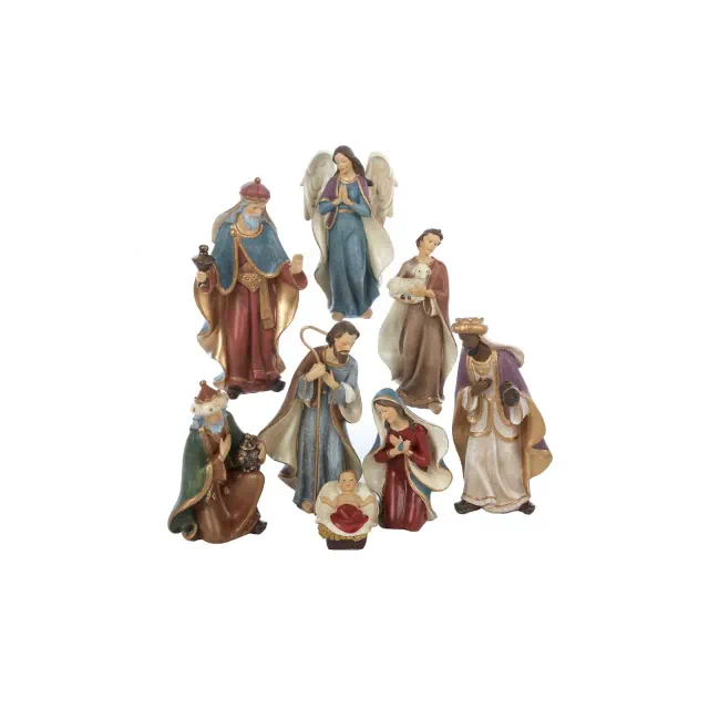 Kurt Adler 6.25" Resin Nativity, 8 Piece Set
