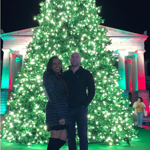 Our first Christmas together in downtown Raleigh!