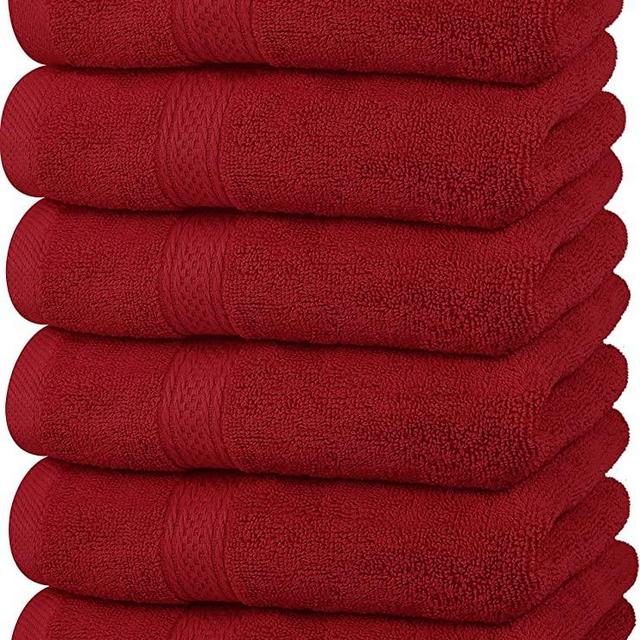 Utopia Towels Premium Red Hand Towels - 100% Combed Ring Spun Cotton, Ultra Soft and Highly Absorbent, 600 GSM Extra Large Hand Towels 16 x 28 inches, Hotel & Spa Quality Hand Towels (6-Pack)