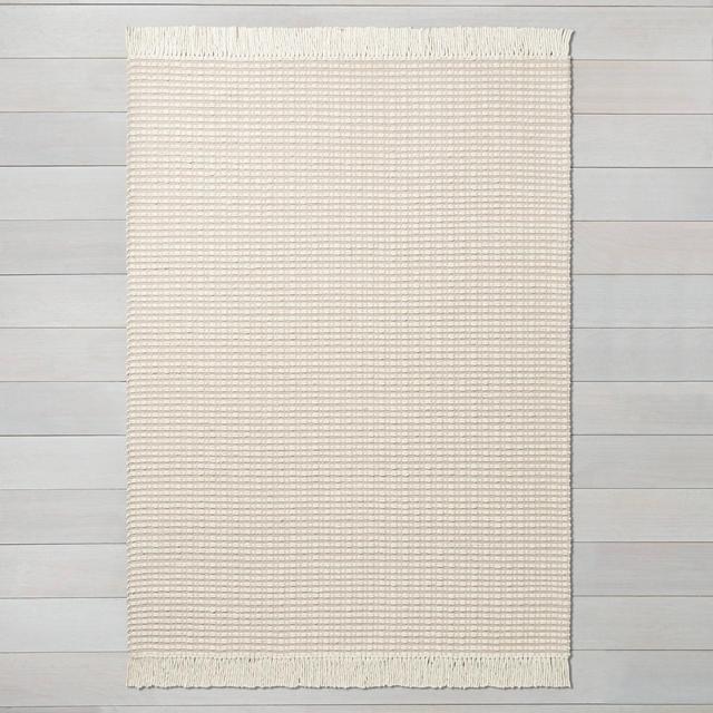 7' x 10' Textured Stripe Area Rug Best Beige / Sour Cream - Hearth & Hand™ with Magnolia