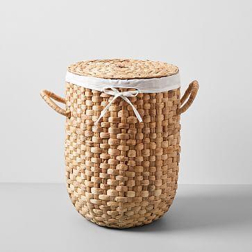 Round Weave Laundry Basket,Small, Natural