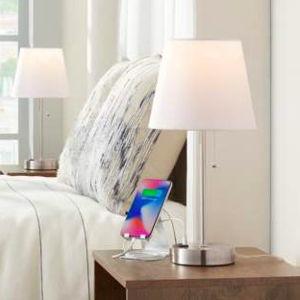 360 Lighting Justin 18" High Metal USB Accent Lamps Set of 2