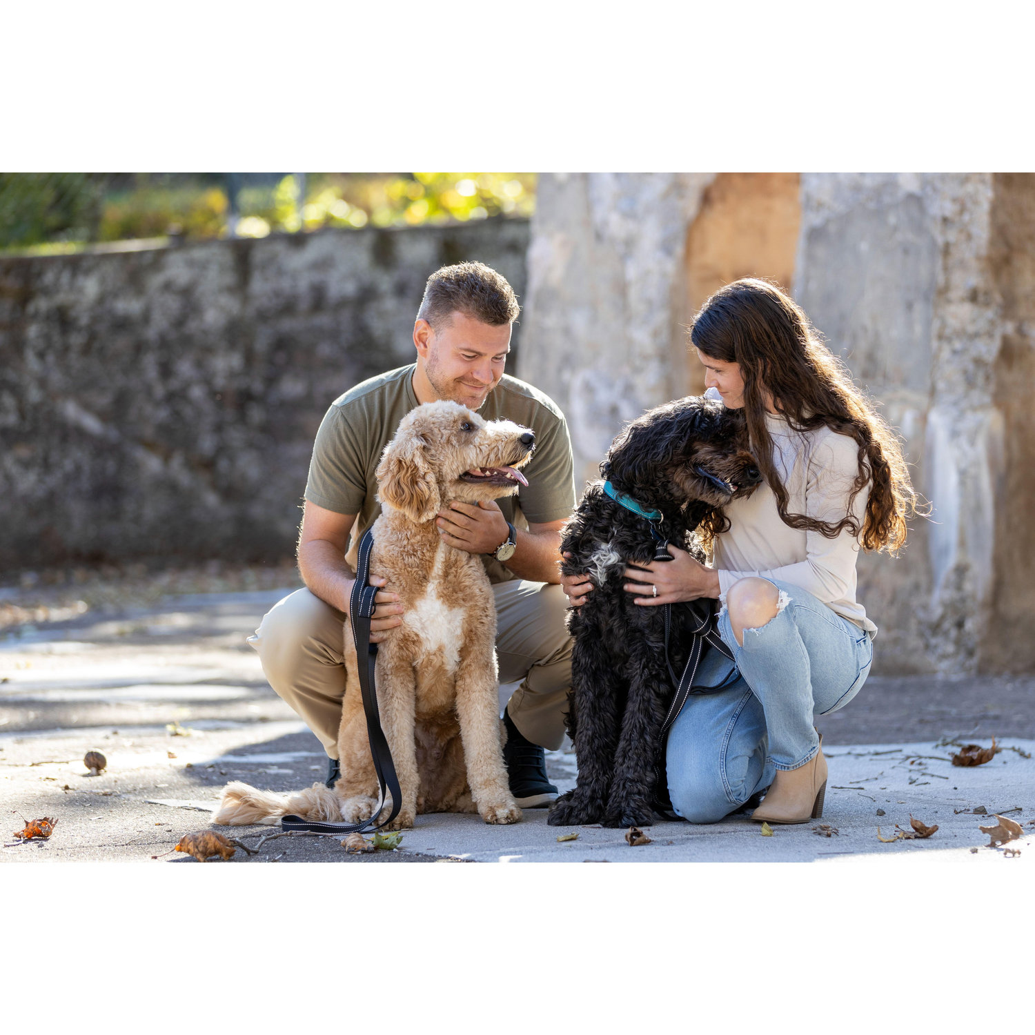 Rachel & Michael and their two pups, Teddy & Charlie
