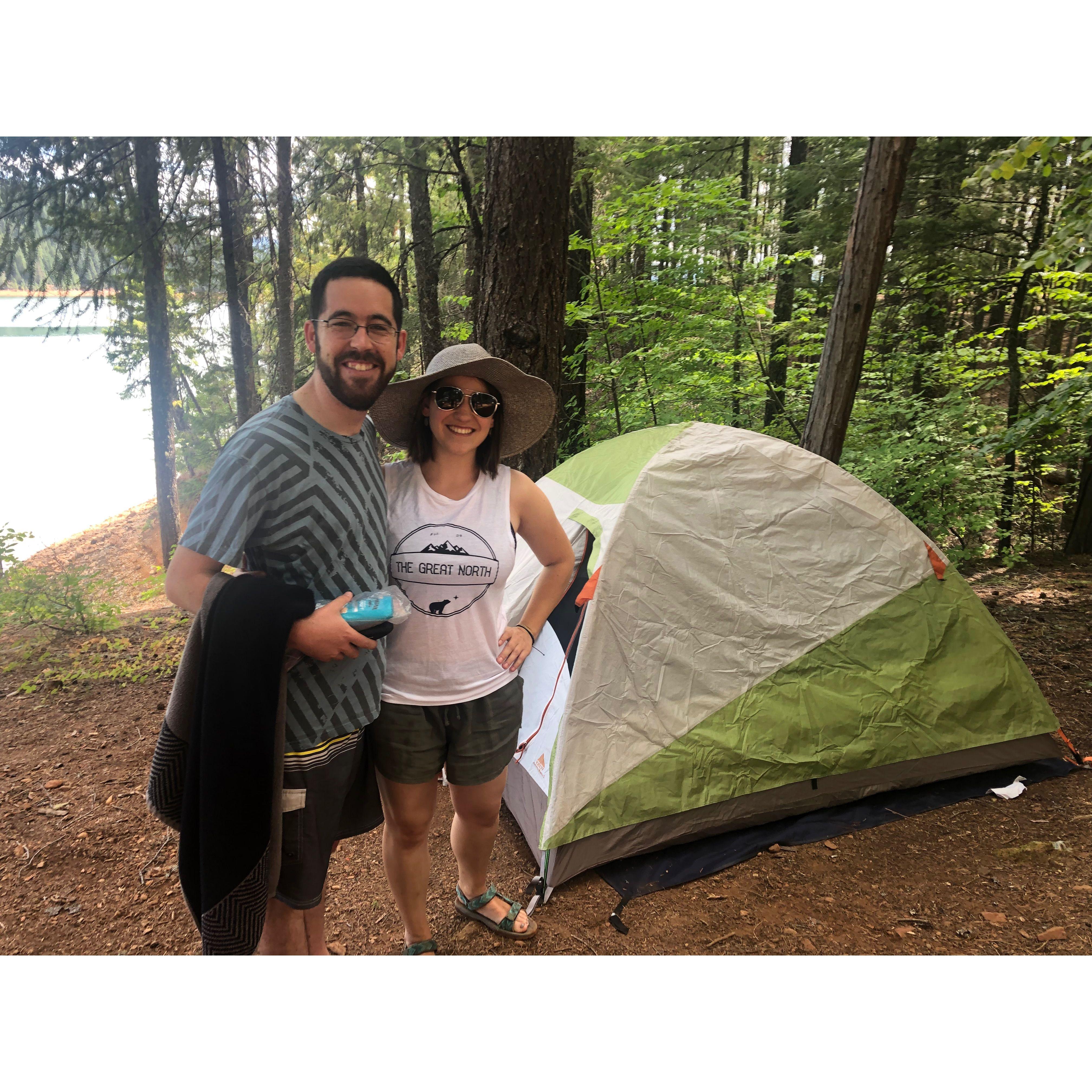 First camping trip together at Trinity Lake in 2019.