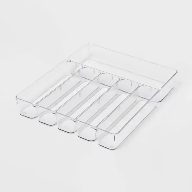 6 Compartment Plastic Drawer Flatware Organizer - Brightroom™