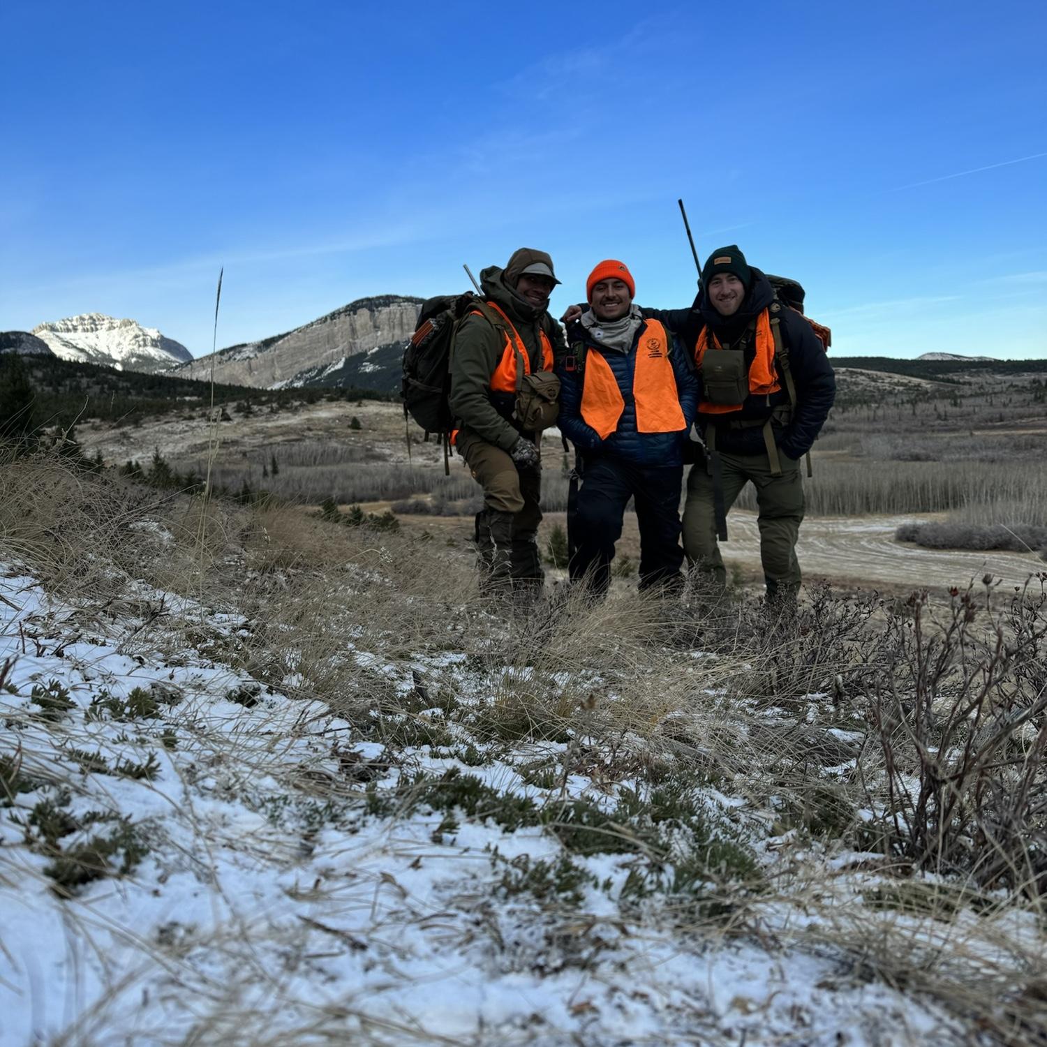 Tommy, Kai, and Sebastian during one of their hunts in Montana.