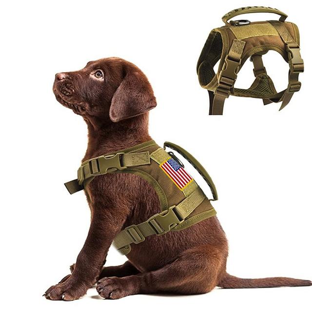 Tactical Service Dog Vest Harness Outdoor Training Handle Water-Resistant Comfortable Military Patrol K9 Dog Harness with Handle
