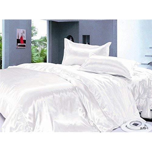 Reliable Bedding Luxurious Ultra Soft Silky Satin 6-Piece Bed Sheet Set(White/King)