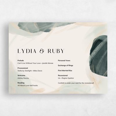 Green Standard Wedding Program - Staton