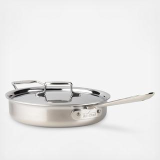 d5 Brushed Stainless Steel Saute Pan with Lid