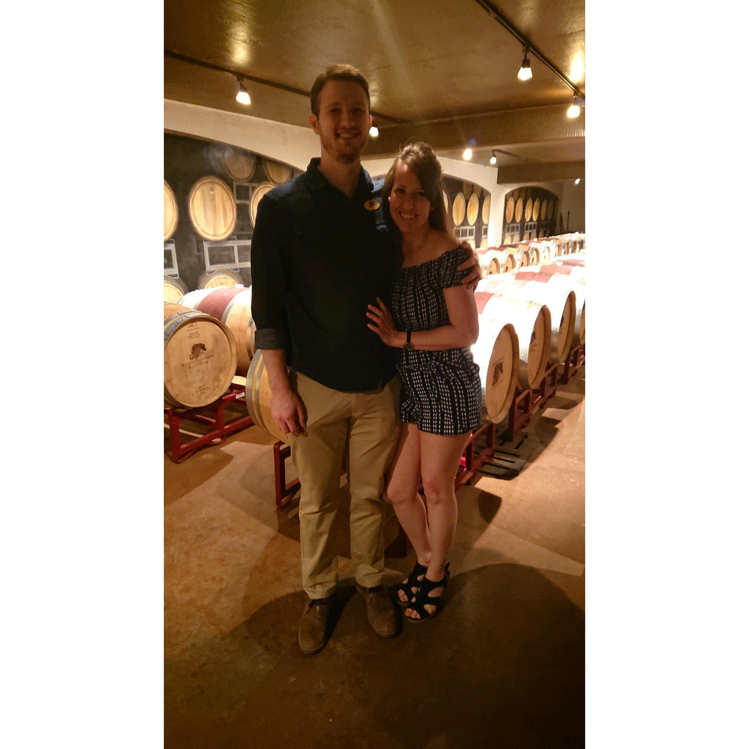 Down in the "library" of past wines.  And delicious cheeses.