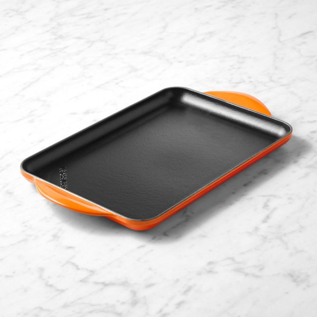 Le Creuset Signature Enameled Cast Iron Skinny Griddle, Flame