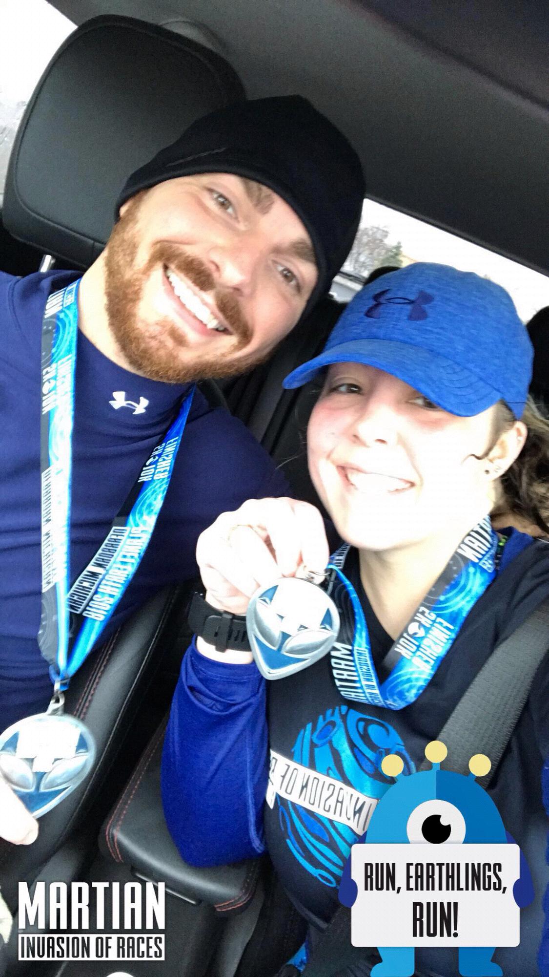 Our first 10k together in the rain & snow 🏃🏻‍♂️🏃🏻‍♀️