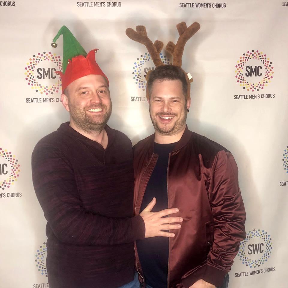 Enjoying a festive night with Seattle Men's Chorus for Holiday 2018.