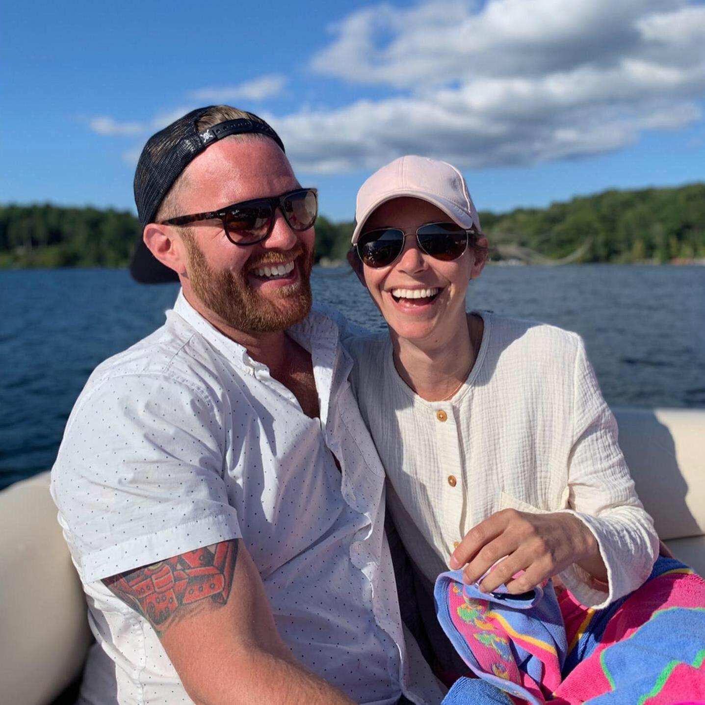 On the pontoon