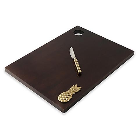 Thirstystone® Dark Mango Wood Pineapple Serving Board with Spreader