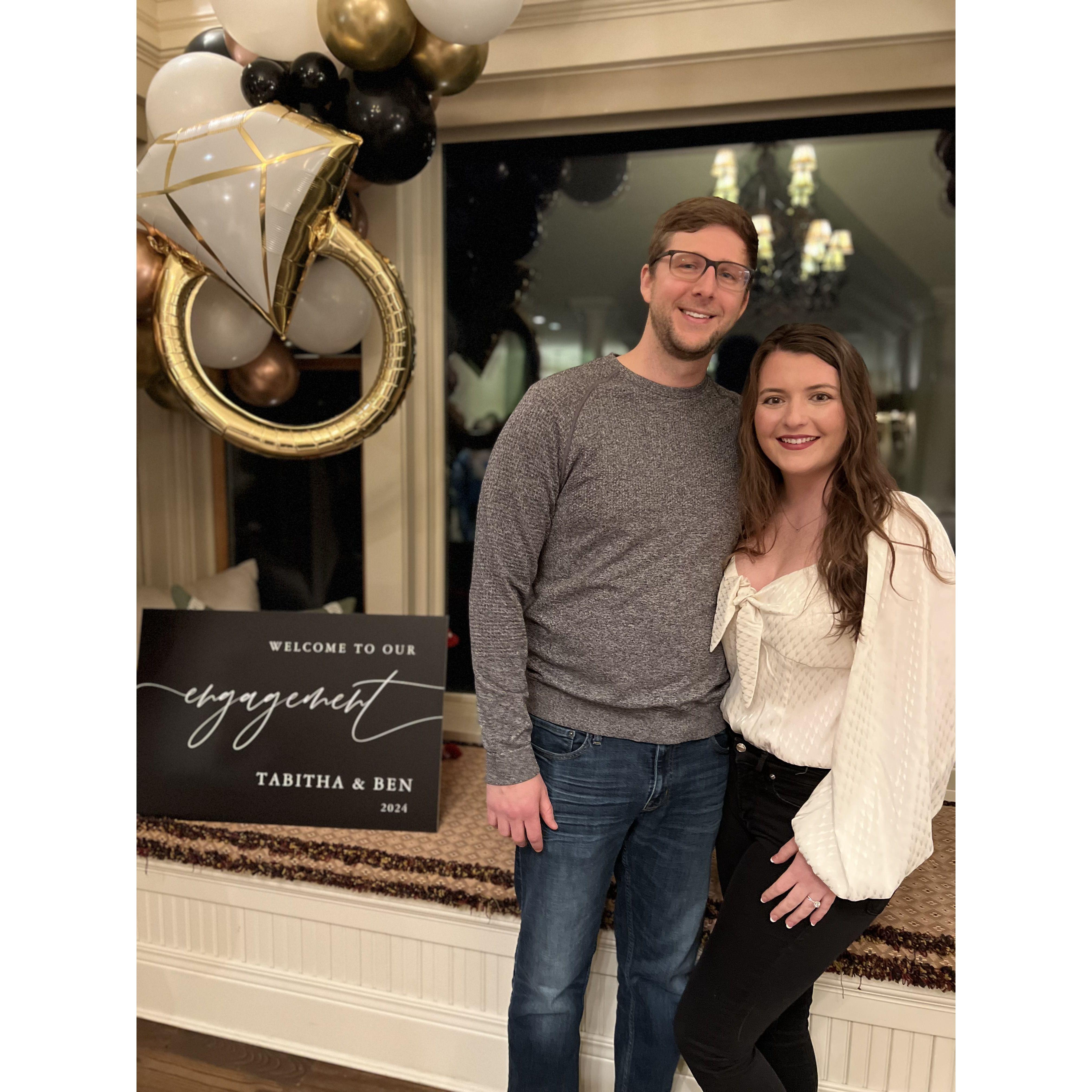 At our engagement party in January 2023!