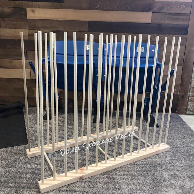 Art Storage Rack - 36” long x 16” wide base w/ 30” tall dowels