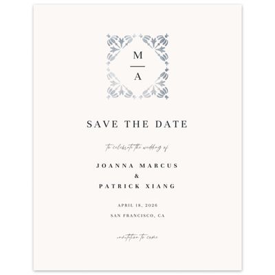 Beige Wedding Digital Save the Date - Elio Portrait
