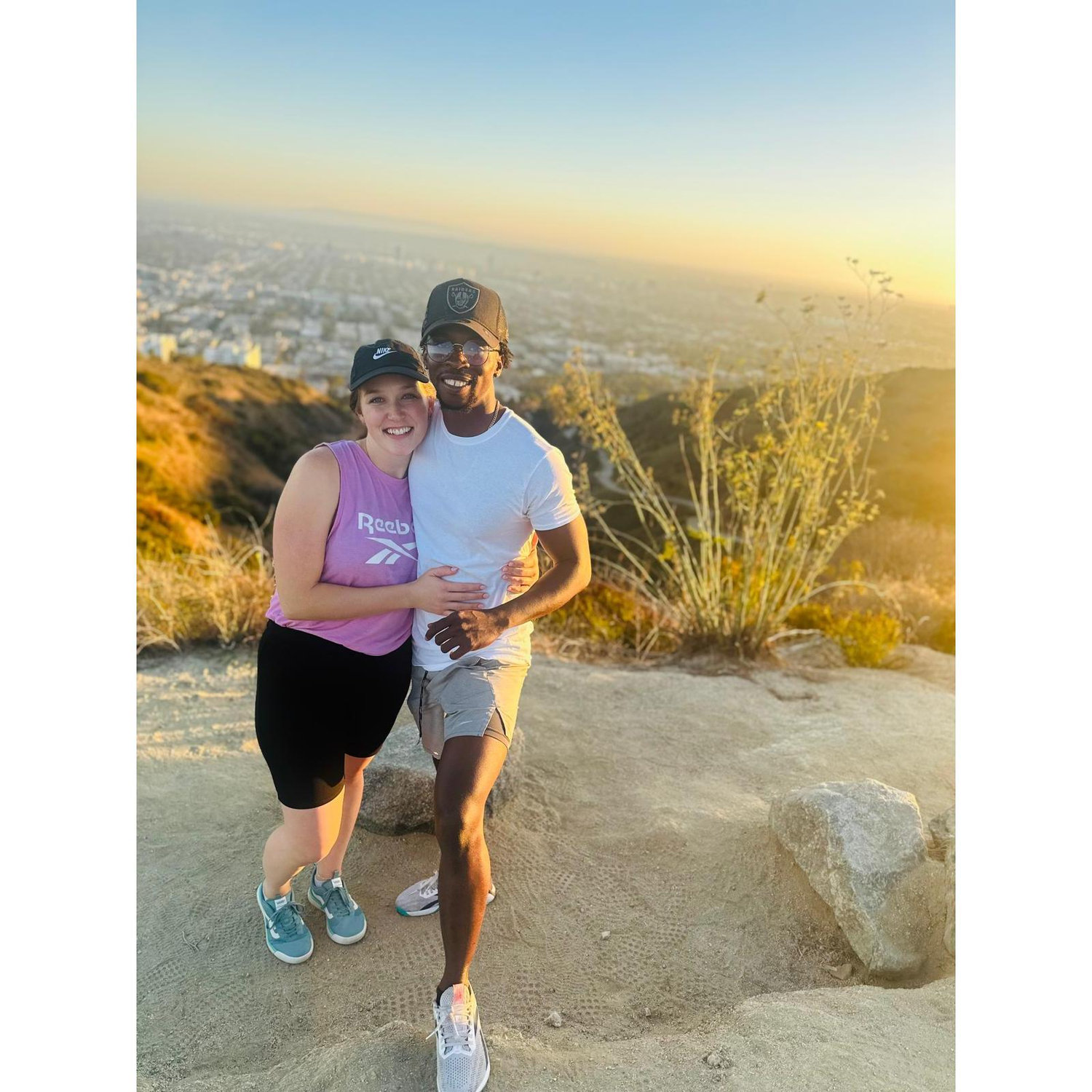 Hiking during the sunset in Los Angeles with our friend El Shaddai!