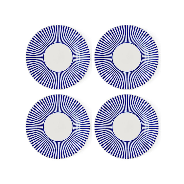 Spode Blue Italian Steccato Salad Plates, Set of 4