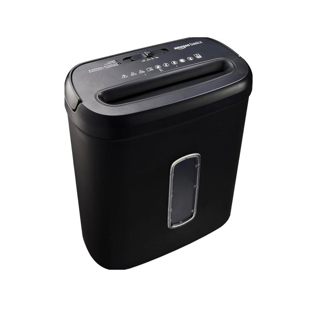 Amazon Basics 8-Sheet Cross Cut Paper Shredder and Credit Card Shredder - Black