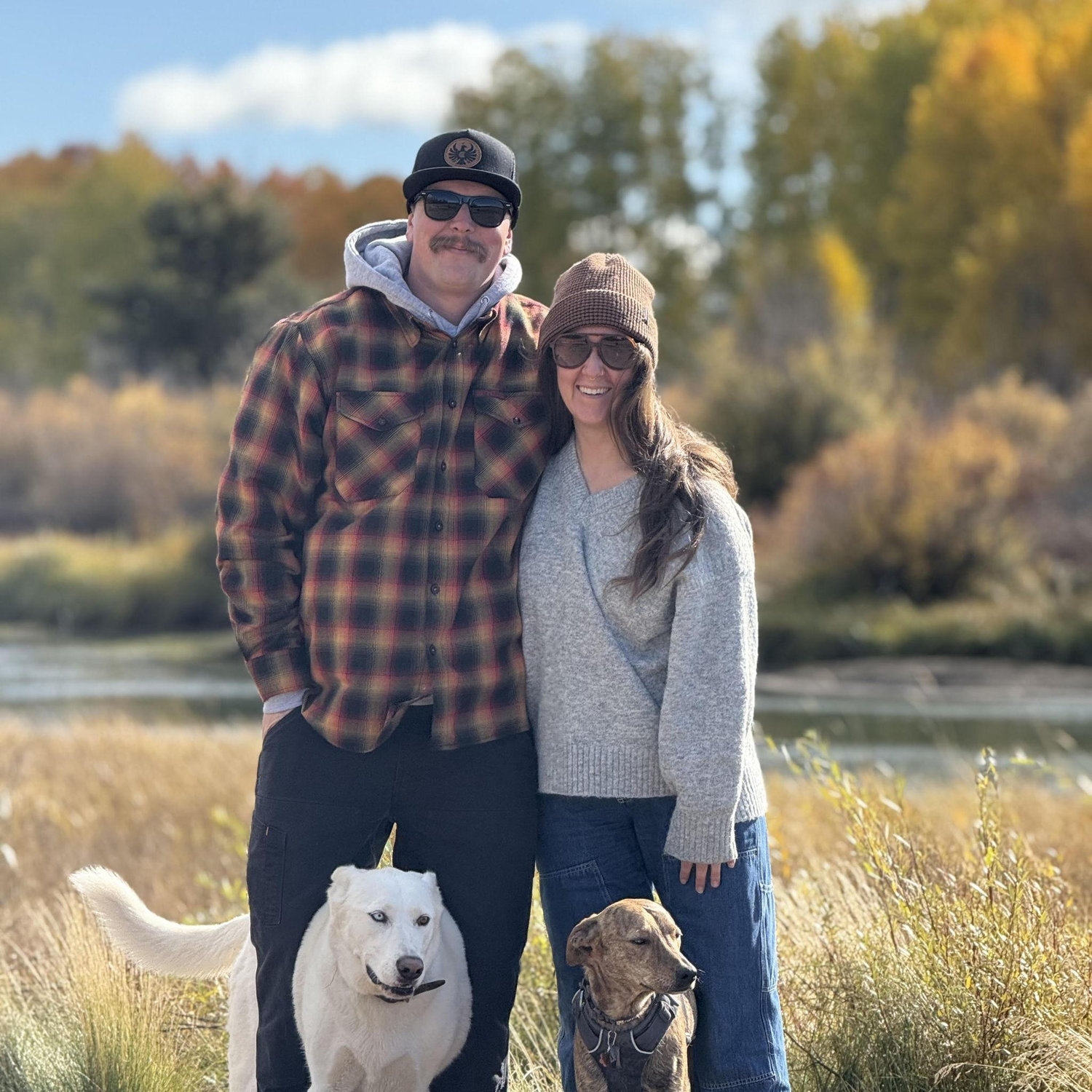 Family picture! Our favorite fall hike where we live in Bend.