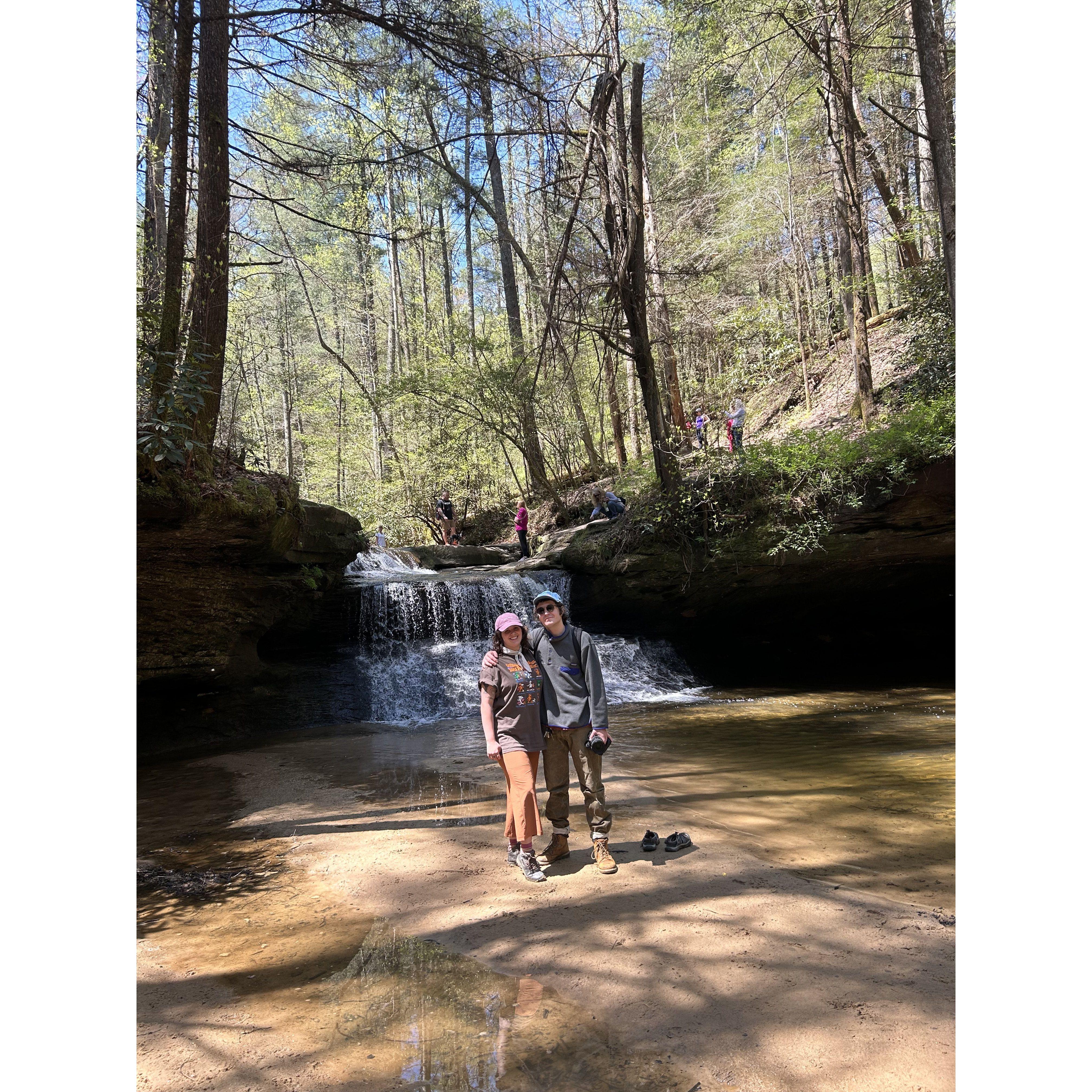 Earth day weekend, April 2024. We celebrated by camping at Red River Gorge, along with our closest friends. We hiked at Creation Falls, did morning yoga, and ate delicious camp meals!