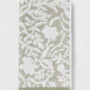 Performance Plus Hand Towel Light Green Floral - Threshold™: Cotton Jacquard, Fade-Resistant, OEKO-TEX Certified