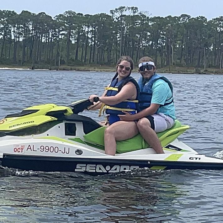 Gulf Shores AL, riding jet skis! The following time we got our own...