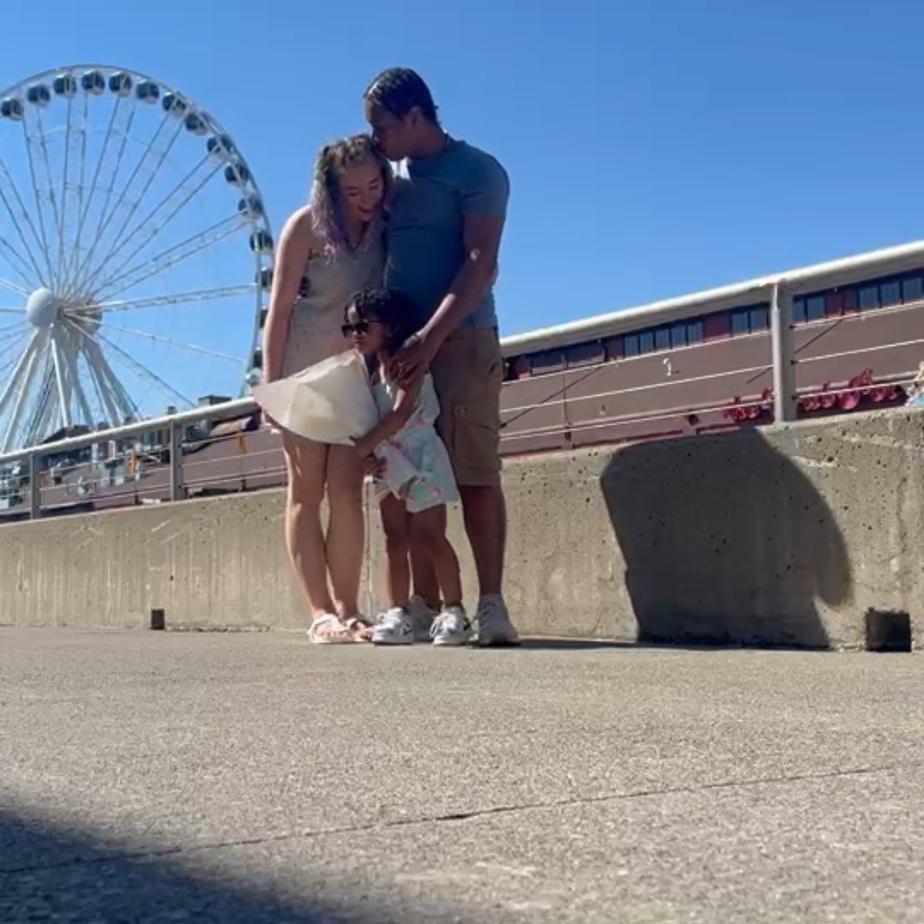 Family date day on the pier