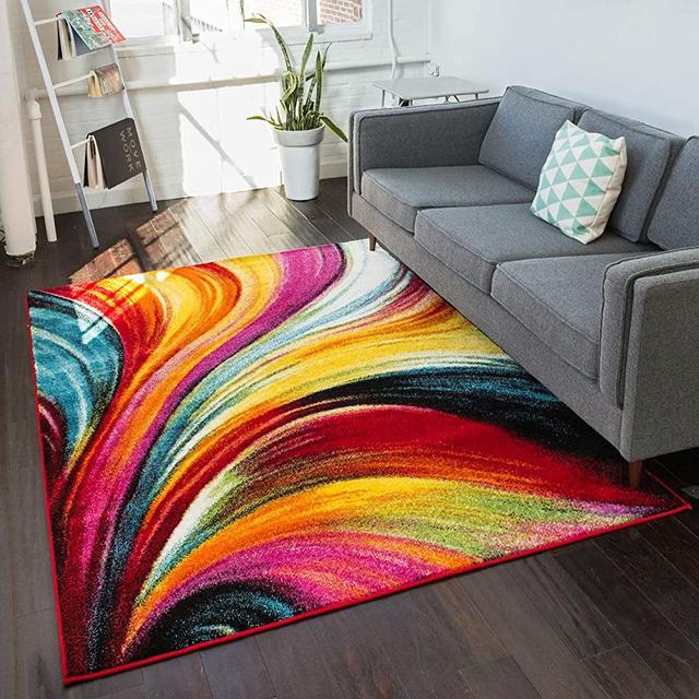 Well Woven Viva Pleasure Modern Abstract Multi Bright Area Rug 5'3" x 7'3"