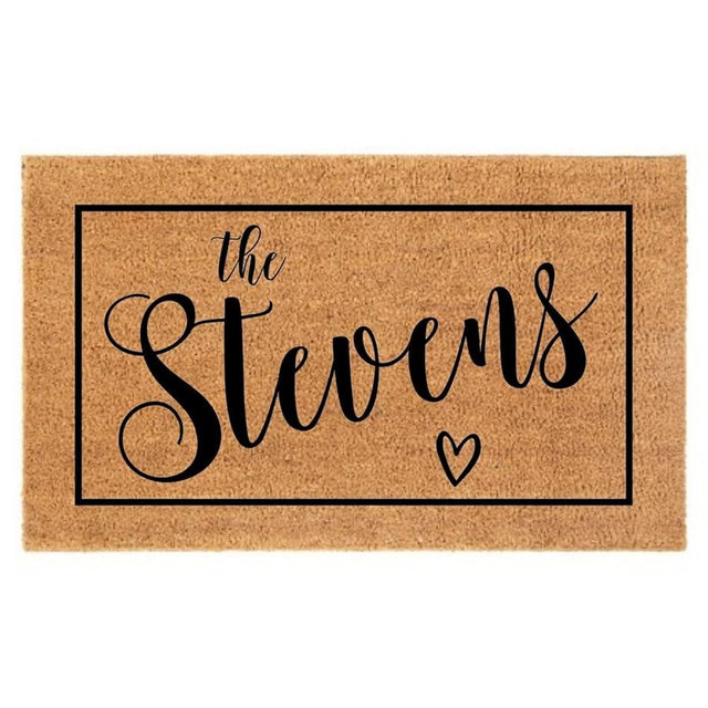 Unique Entry Rug with Family Name and Heart - Customized Doormat Custom Last Name Doormat Cozy Home Gift Home Decoration Gift Ideas