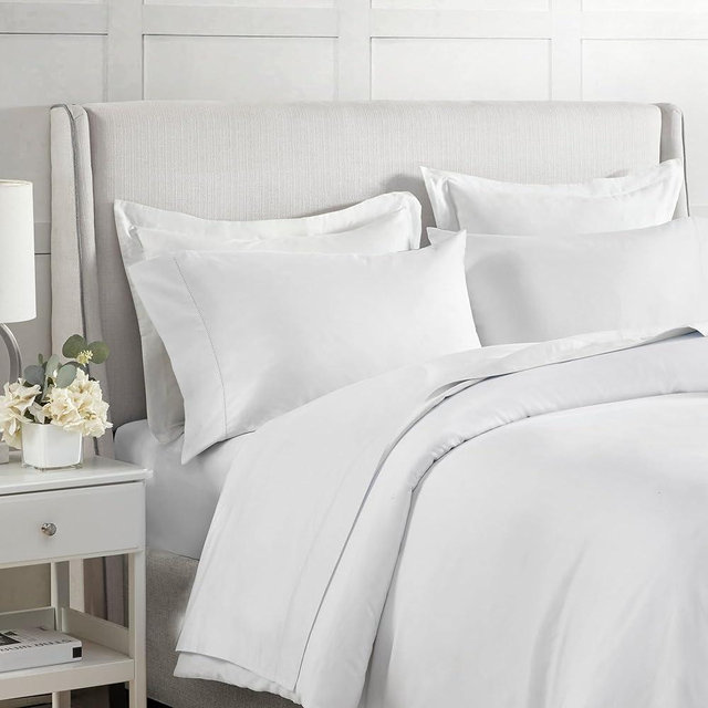 Madison Park Egyptian Cotton Sheet Soft & Breathable 500TC Cotton Sheets, Elastic Deep Pocket Sheet Set Fits Up to 18" Mattress, All Seasons, Lightweight, 100% Cotton Bed Sheets, King White 4 Piece