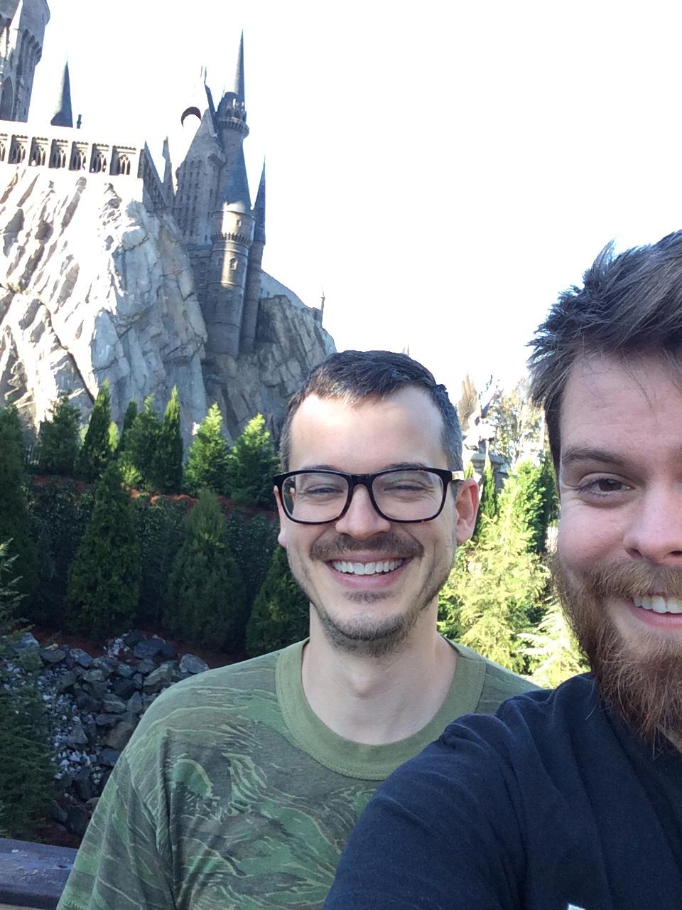 Two wizards on our first day of Hogwarts!