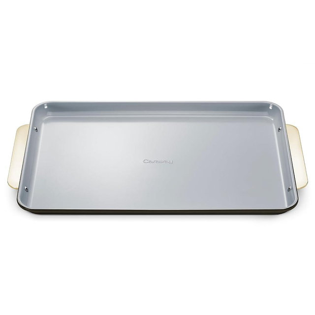 Caraway Non-Stick Ceramic Baking Sheet - Naturally Slick Ceramic Coating - Non-Toxic, PTFE & PFOA Free - Perfect for Baking, Roasting, and More - Large - Black