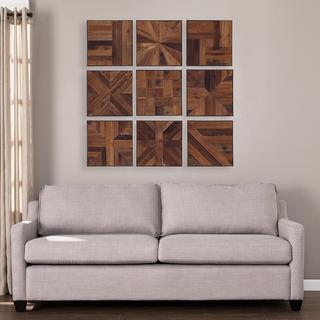 Corava Reclaimed Wood Wall Panel, Set of 9
