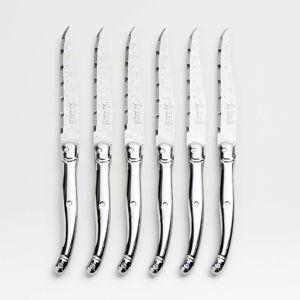 Jean Dubost Laguiole stainless steel Steak Knives, Set of 6 + Reviews | Crate & Barrel