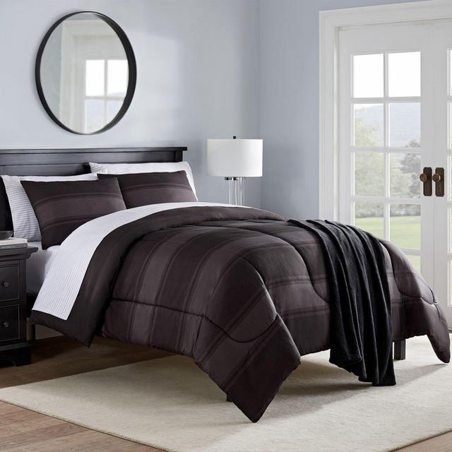 Ashton King Comforter Set in Grey/Black