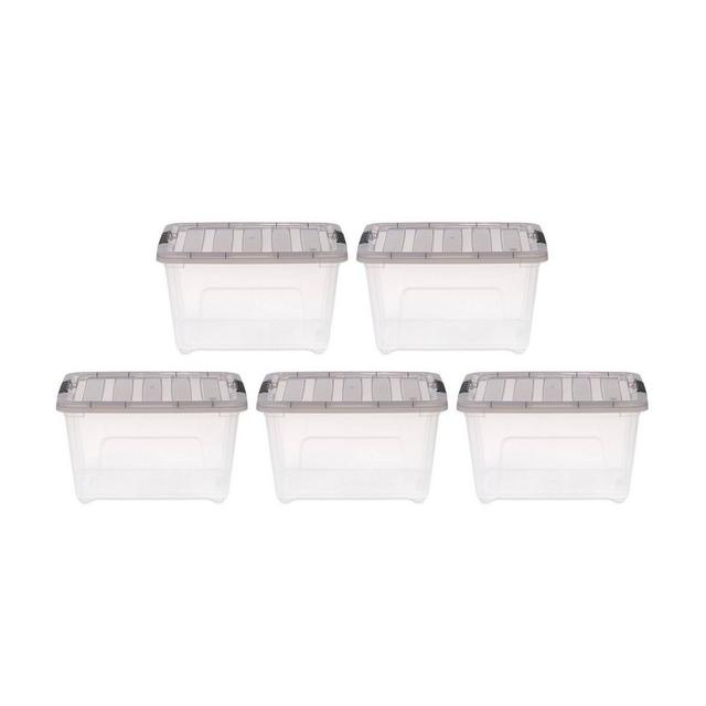 IRIS USA 4Pack 5.5qt Large Clear Plastic Storage Container Clip