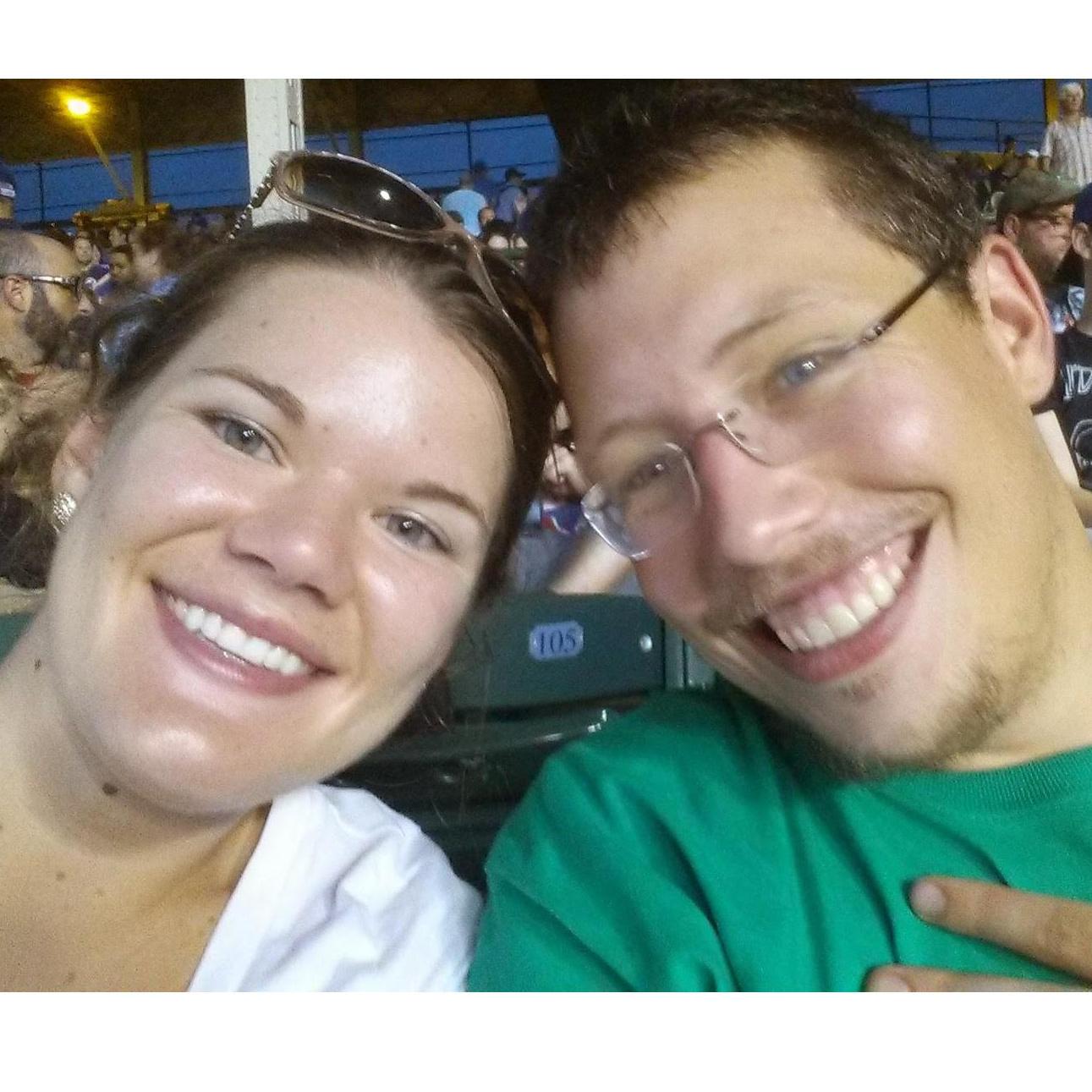 Enjoying a Cubs game